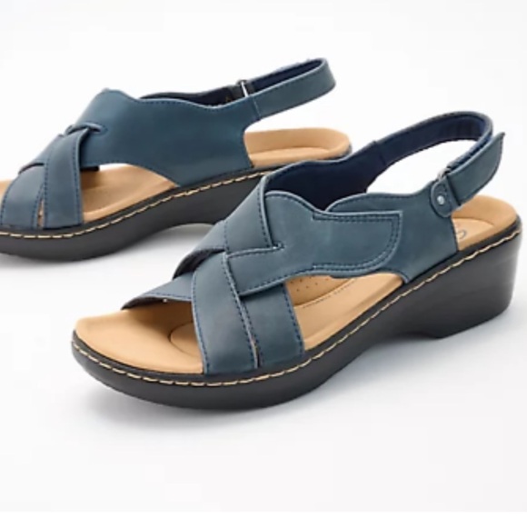 Clarks  Merliah Echo Leather Confort Wedge Sandals Size 11 super comfort - Picture 4 of 14